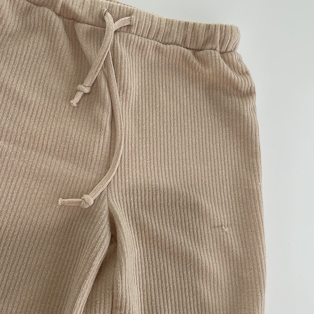 Zara Wide Leg Ribbed Drawstring Sweatpants - Picture 2 of 3